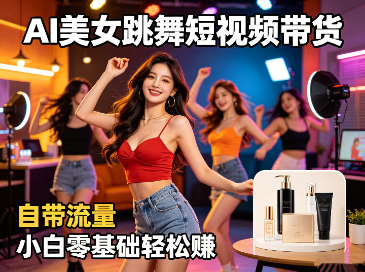 AI美女跳舞短视频带货：自带流量，小白零基础轻松賺，详细拆解-创课坊
