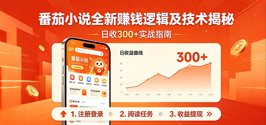 番茄小说全新赚钱逻辑及技术日收300+，小白新书皆可做！无脑赚就行了！-创课坊