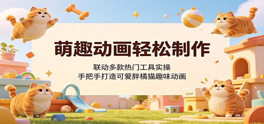 萌趣动画轻松制作，联动多款热门工具实操，手把手打造可爱胖橘猫趣味动画-创课坊
