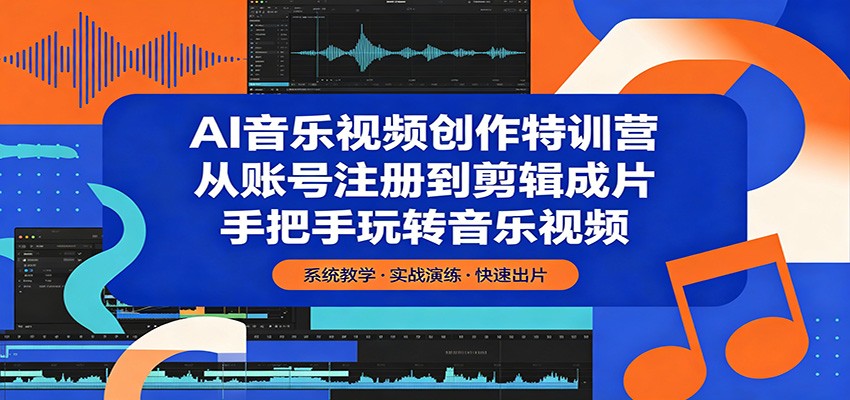 AI音乐视频创作特训营：从账号注册到剪辑成片，手把手玩转音乐视频-创课坊