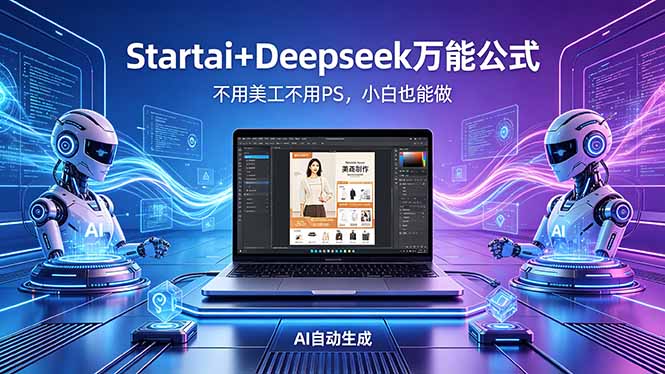 AI自动做电商详情页：Startai+Deepseek万能公式，不用美工不用PS，小白也能做-创课坊